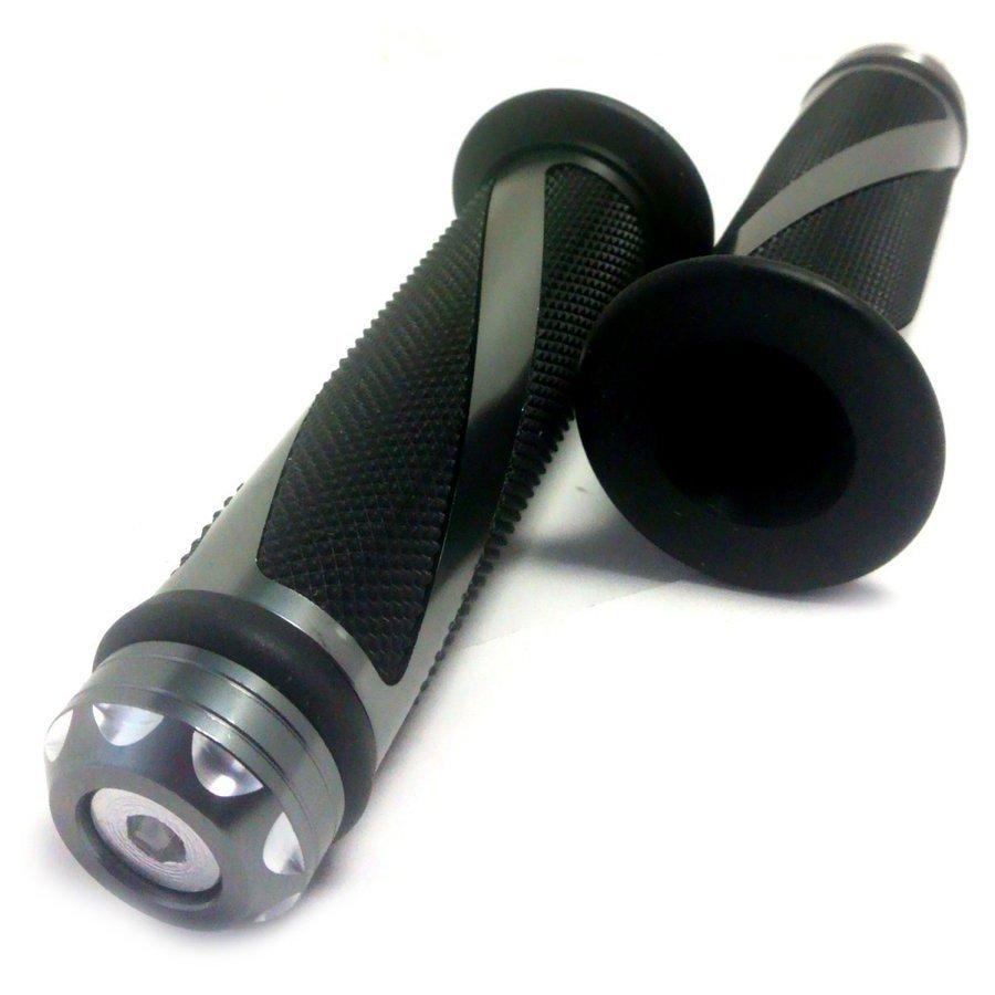 バイク ハンドル グリップ アルミ スパイラル 非貫通型 22.2mm 7/8