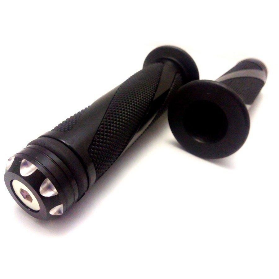 バイク ハンドル グリップ アルミ スパイラル 非貫通型 22.2mm 7/8