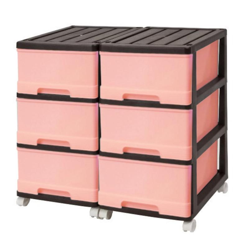 収納ケース プラスチック 引き出し 深型 3段 2個組 おしゃれ チョコ