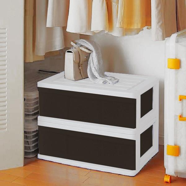 衣装ケース 収納ケース プラスチック 引き出し ワイド チェスト 1段 2