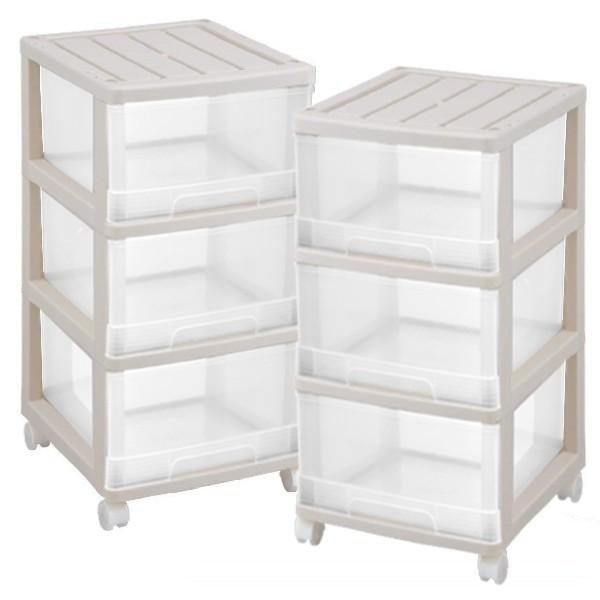 収納ケース 衣装ケース 収納ボックス 引き出し スリム チェスト プラスチック 深型 3段 2個組 おしゃれ ベージュ クリア キャスター付き 日本製 47 プラスチック収納用品専門店mj 通販 Yahoo ショッピング