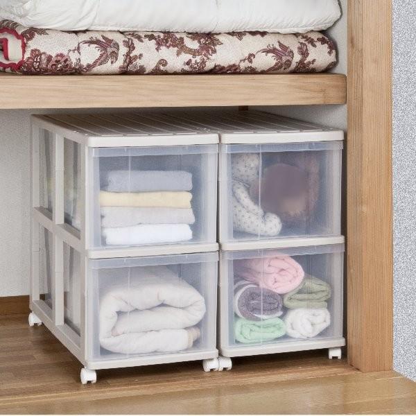 押入れ収納 衣装ケース 収納ケース 引き出し プラスチック 透明 深型 2