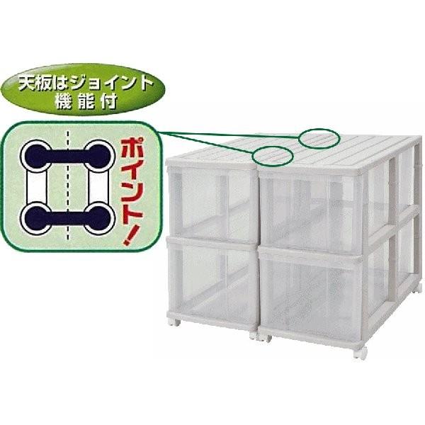 押入れ収納 衣装ケース 引き出し プラスチック 透明 クリア 深型 2段