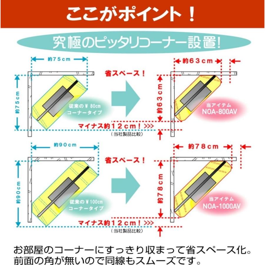 テレビ台 コーナー テレビラック 木製 42インチ 42型 対応  TV台 AVラック テレビボード キャスター付き 幅100cm 奥行29cm 高さ34.2cm ブラック 代引き不可｜maxjapan-store｜06