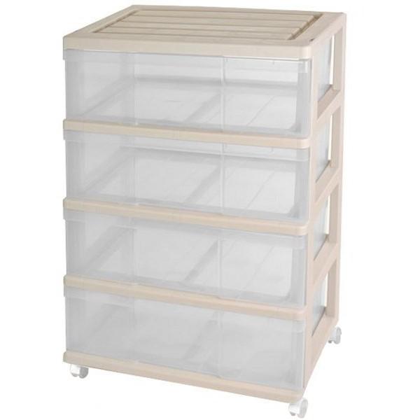 衣装ケース 収納ケース 引き出し プラスチック ワイド チェスト 4段