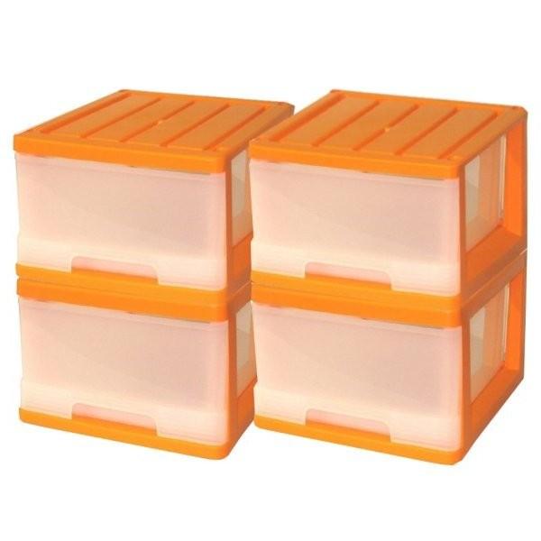 収納ケース 収納ボックス 引き出し プラスチック 深型 1段 4個組