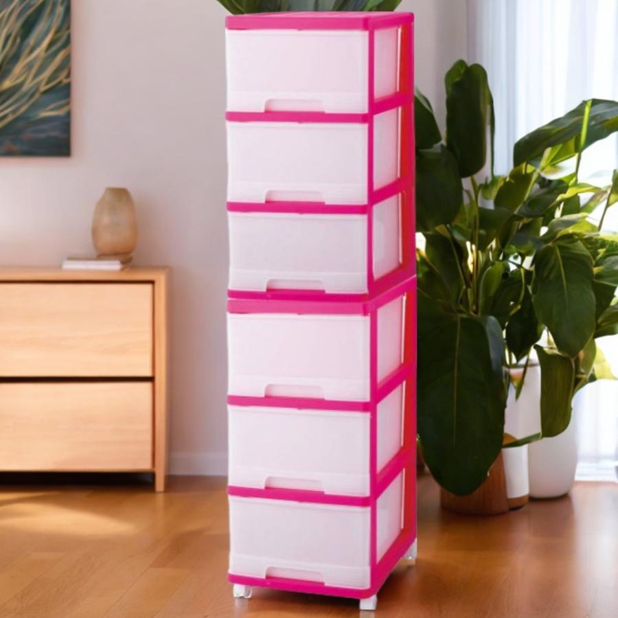 収納ケース プラスチック 引き出し 深型 3段 2個組 おしゃれ ピンク