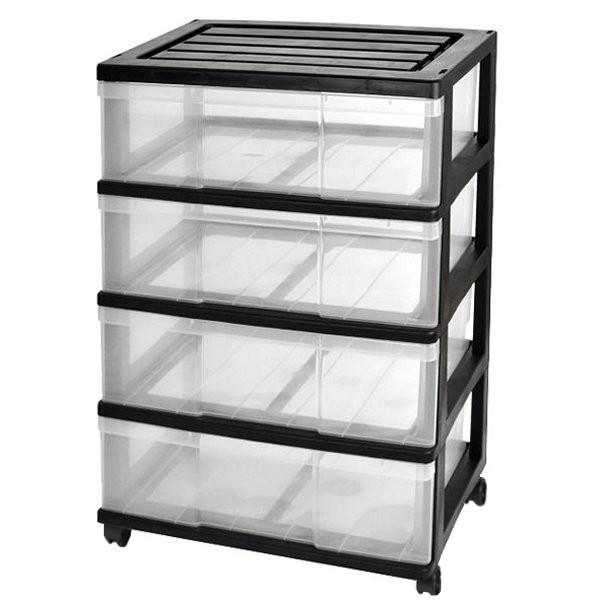 衣装ケース 収納ケース 引き出し プラスチック ワイド チェスト 4段