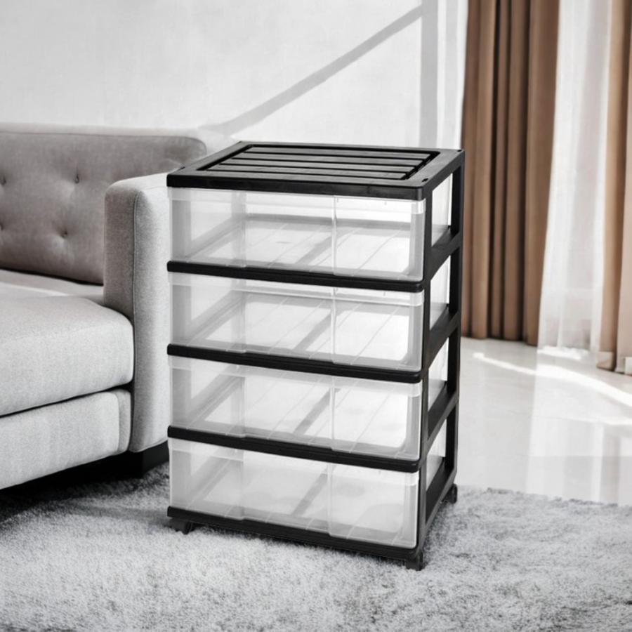 衣装ケース 収納ケース 引き出し プラスチック ワイド チェスト 4段