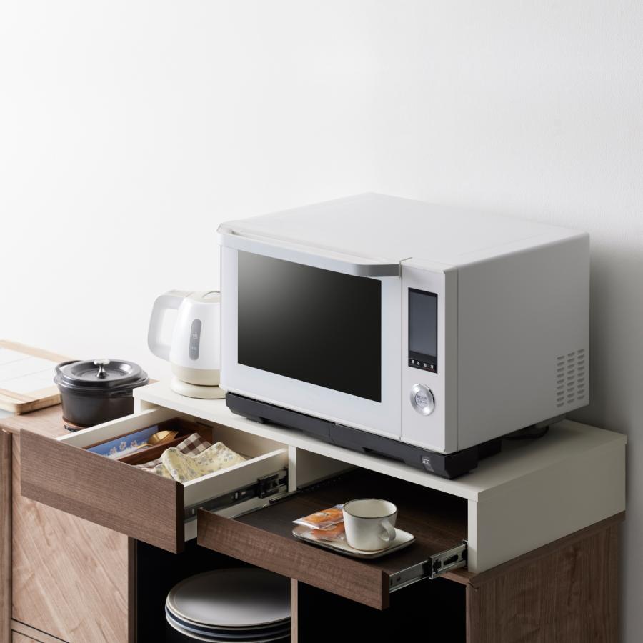 2個セット　レンジ下スライドテーブル引き出し付き　レンジ下収納 Amazon.co.jp: レンジ下 スライドトレー スライドテーブル