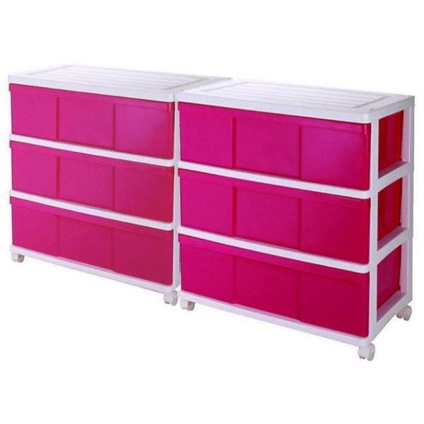衣装ケース 収納ケース 引き出し プラスチック ワイド チェスト 3段 2 