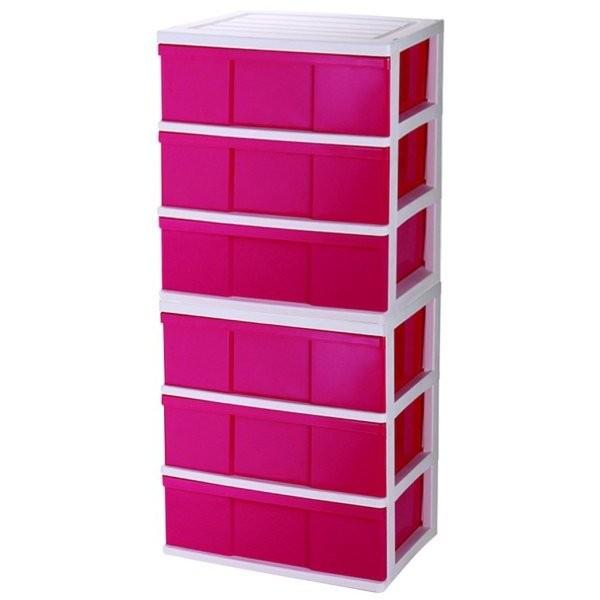 衣装ケース 収納ケース 引き出し プラスチック ワイド チェスト 3段 2個組 おしゃれ ホワイト／ピンク キャスター付 幅60 奥行40 高さ66cm 全3色 組立式 日本製