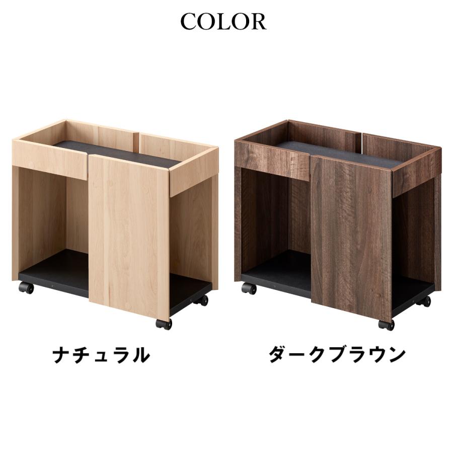サイドワゴン キャスター付き 木製 収納ラック 幅59.4cm デスク下収納