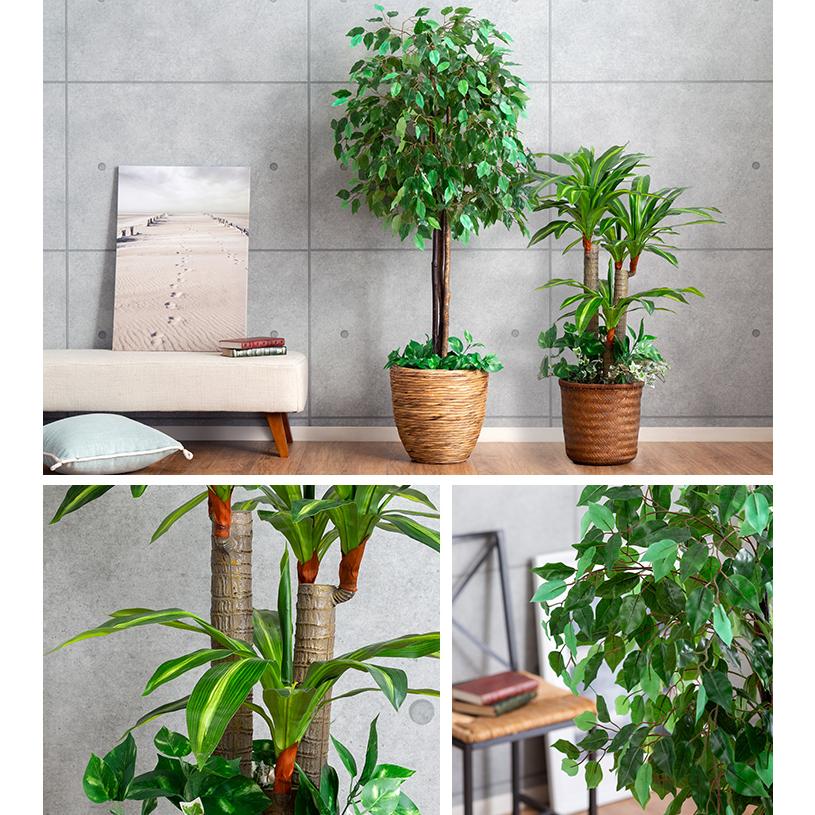 人工観葉植物 2本セット フェイクグリーン 140cm ベンジャミン 光触媒 グリーン 大型 おしゃれ インテリア 枯れない |  | 14