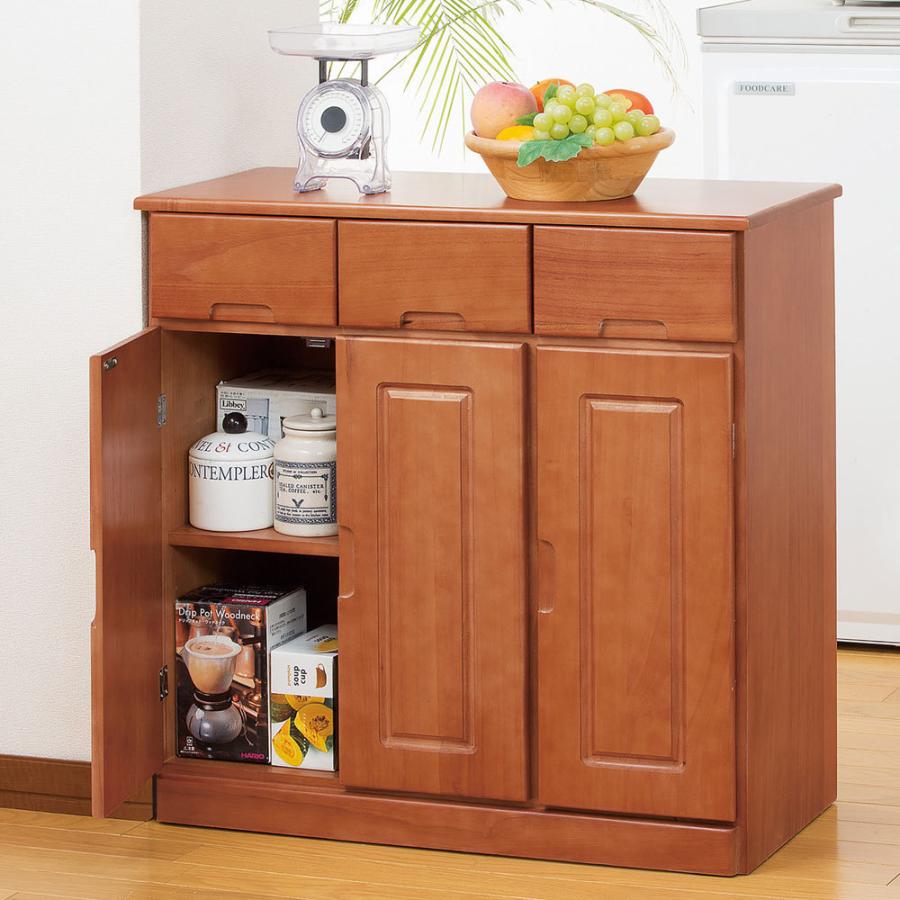 キッチンラック 収納 カウンター下収納 キッチンワゴン 隠しキャスター付き 天然木 木製 桐製 完成品 幅70cm 高さ70cm |  | 01