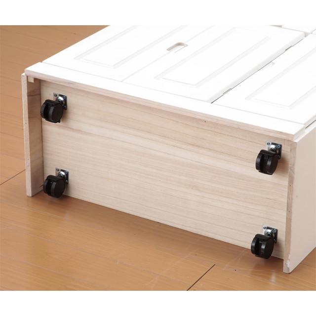 キッチンラック 収納 カウンター下収納 キッチンワゴン 隠しキャスター付き 天然木 木製 桐製 完成品 幅100cm 高さ70cm 4枚扉 |  | 02