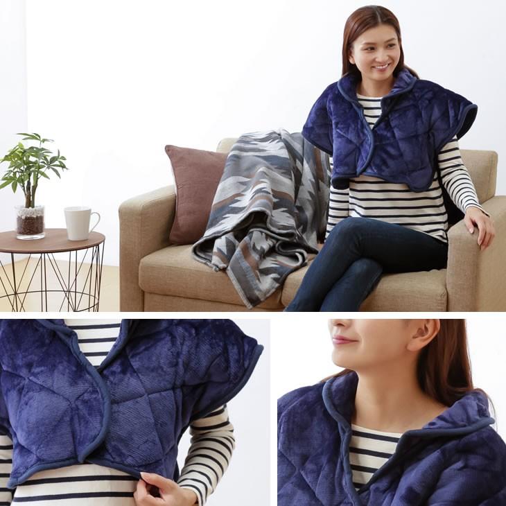 肩当て マイクロファイバー2色組 防寒 肩当 ルームウェア ネックウォーマー 寒さ対策 冷え性対策 冷え防止ポンチョ 部屋着 |  | 09
