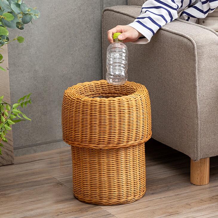 ごみ箱 ラタン カバー付き おしゃれ アジアン ダストボックス ゴミ箱 小さい ふた付き 籐 おしゃれ かわいい インテリア | 