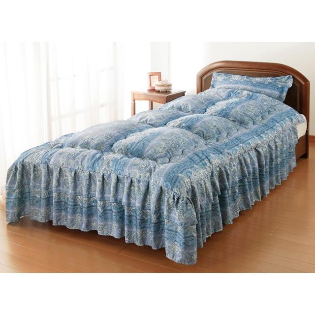 Nice Sleep シルク混 ダブルフリルベッド 掛け布団 ダブル 同柄枕カバー付き 抗菌 防臭加工 フリル付き 在庫限り |  | 01