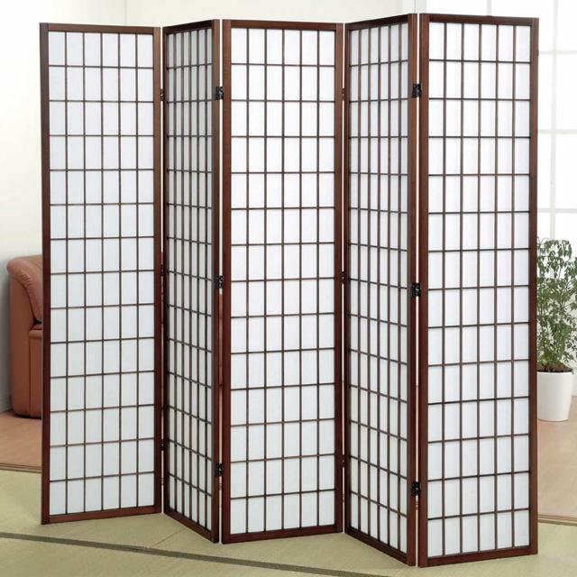 障子スクリーン 5曲 高さ178.5cm 衝立 和風 おしゃれ 和モダン パーテーション 間仕切り目隠しパネル 天然木 光を通す 不織布 プライバシー ジャパンディ | 