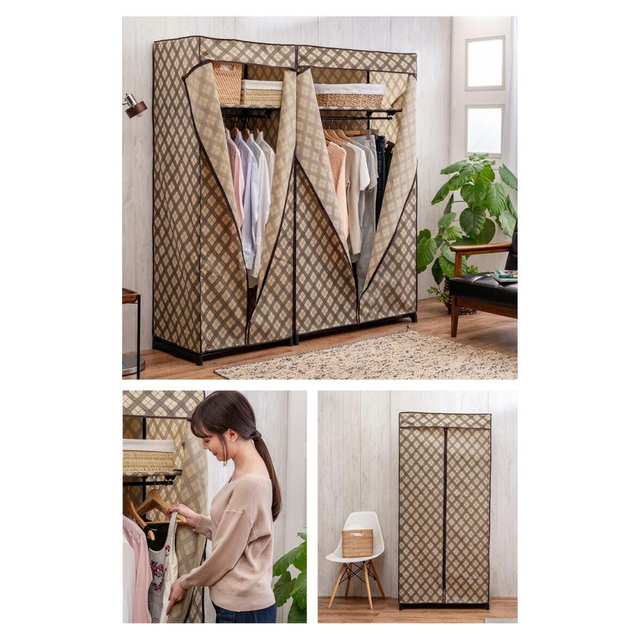 カバー付きクローゼットハンガー 幅90cm ファスナー 不織布カバー カバー付き ハンガーラック スリム ラック クローゼット 収納 洋服 スタンド 奥行46 |  | 14