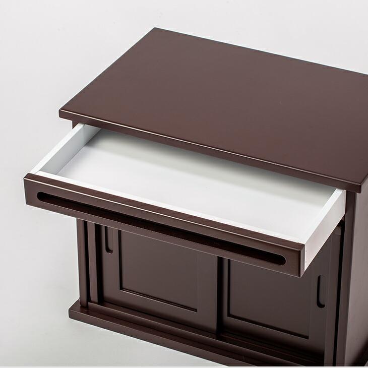 仏壇台 幅45cm 高さ40 下台 仏壇の台 仏壇 前面スライド式 お供え 台 置き台 仏壇置台 仏壇チェスト 仏具収納 木製 黒檀調 紫檀調 完成品 |  | 10