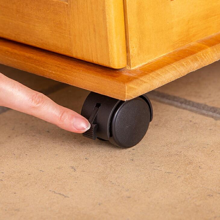 天然木 フラップ式 キッチンワゴン キッチンラック キャスター付き スリムワゴン 炊飯器 キッチン 収納 作業台 ラック 木製 引き出し タイル天板 |  | 11