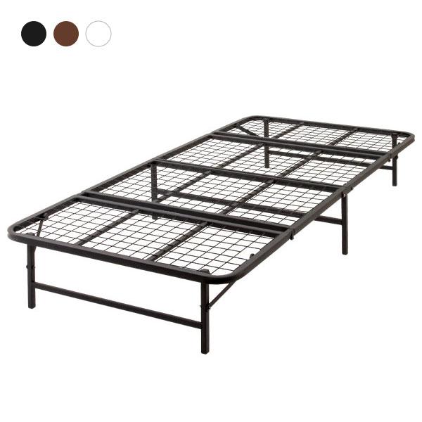 ベッド 折りたたみパイプベッド シングル 収納式 完成品 シンプル ベッドフレーム ブラック ブラウン ホワイト | 