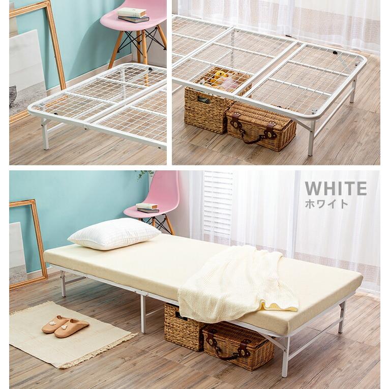 ベッド 折りたたみパイプベッド シングル 収納式 完成品 シンプル ベッドフレーム ブラック ブラウン ホワイト |  | 19