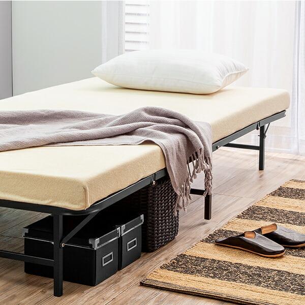 ベッド 折りたたみパイプベッド シングル 収納式 完成品 シンプル ベッドフレーム ブラック ブラウン ホワイト |  | 04