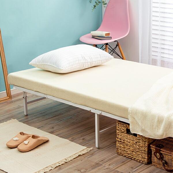 ベッド 折りたたみパイプベッド シングル 収納式 完成品 シンプル ベッドフレーム ブラック ブラウン ホワイト |  | 05