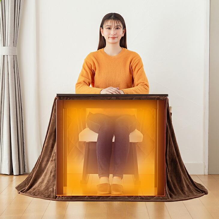 デスクこたつ 2点セット ハイタイプ 1人用 75×50cm こたつテーブル こたつ布団 高脚こたつ ダイニングこたつ パーソナル 勉強机 パソコンデスク 省スペース |  | 05
