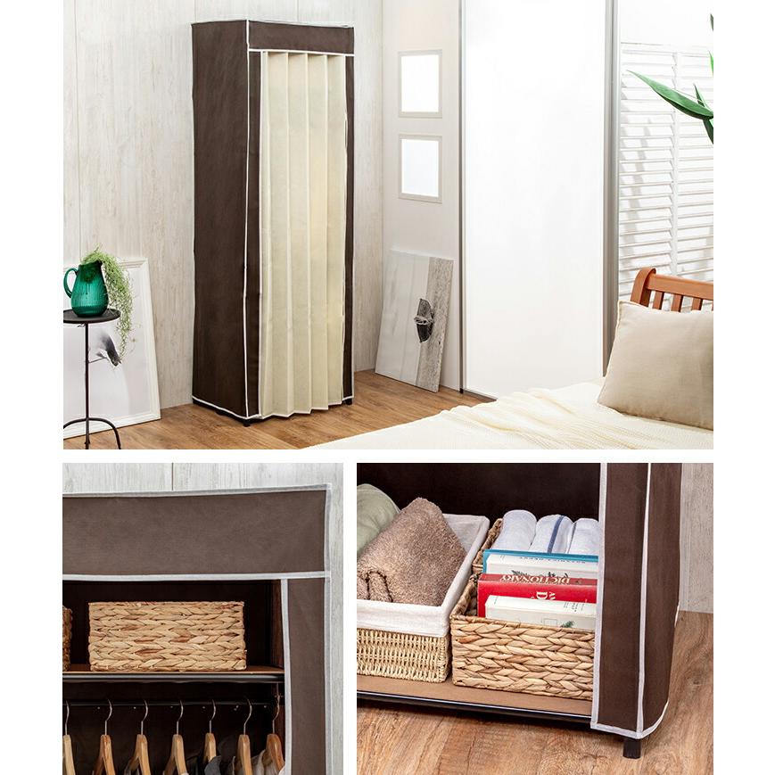 クローゼットハンガー ハンガーラック カバー付き 幅60cm 選べる2タイプ 上下棚タイプ 2段掛けタイプ 洋服 収納 洋服掛け 洋服ラック |  | 05