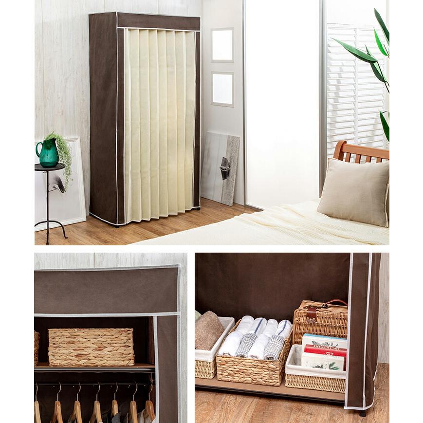 クローゼットハンガー ハンガーラック カバー付き 幅90cm 選べる2タイプ 上下棚タイプ 2段掛けタイプ 洋服 収納 洋服掛け 洋服ラック 衣類収納 収納家具 |  | 05