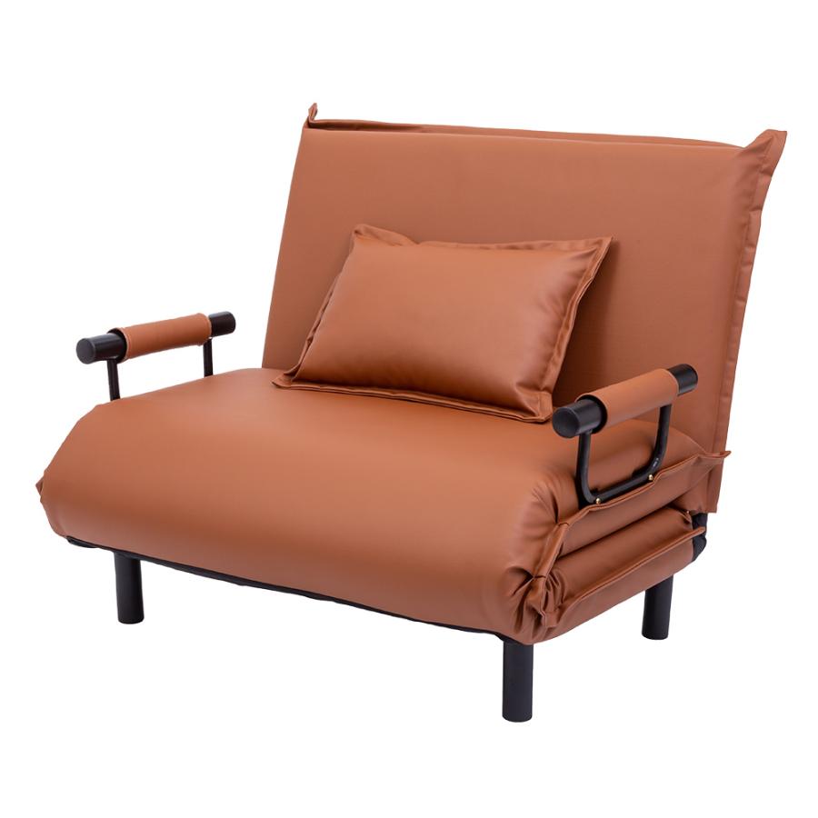 省省スペース3WAYソファベッド ワイド オレンジ