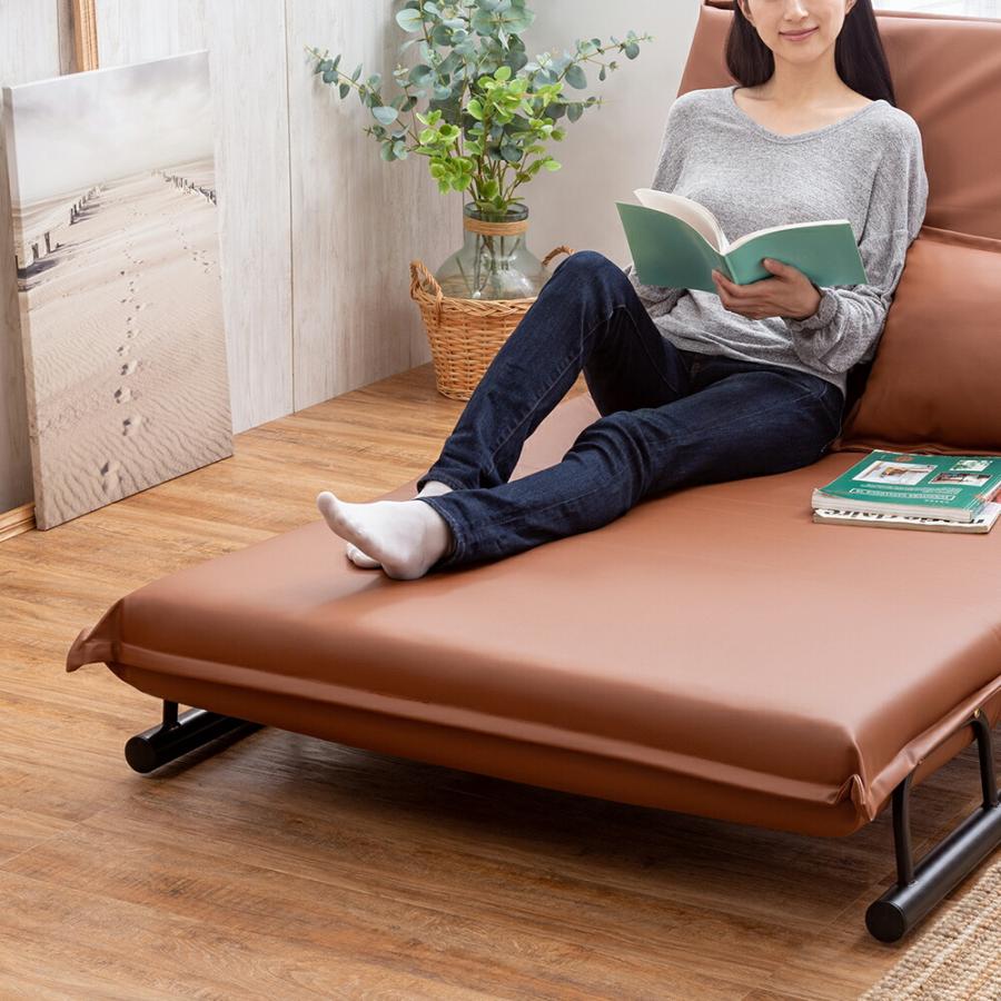 省スペース3WAYソファベッド ワイド ヘーゼルブラウン【組立式】 省スペース3WAYソファベッド ワイド ヘーゼルブラウン【組立式】