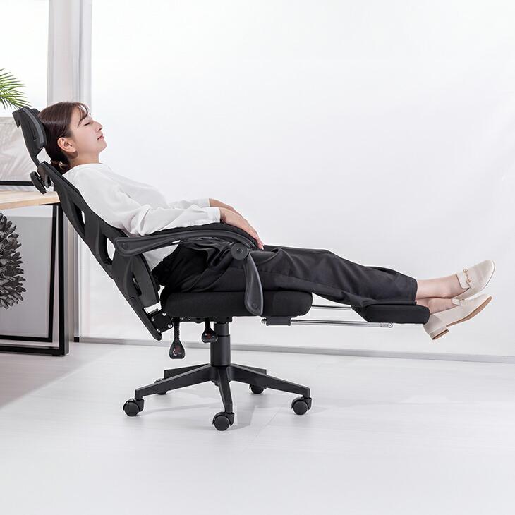 Gravina リクライニングチェア 肘付き フットレスト付き 動作確認済 Gravina オフィスチェア フットレスト付き デスク用チェア