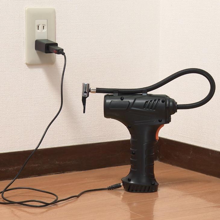 ファミラ 電動 エアーコンプレッサー 小型 充電式  空気入れ コードレス エアー コンプレッサー 車 タイヤ 自動車 プール USB充電 ACアダプター付き |  | 07