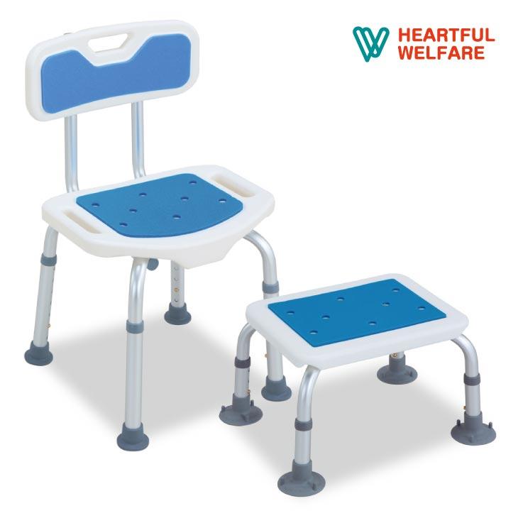 シャワーチェア＆ステップセット 風呂椅子 風呂イス シャワーベンチ シャワーステップ アルミ製 | 