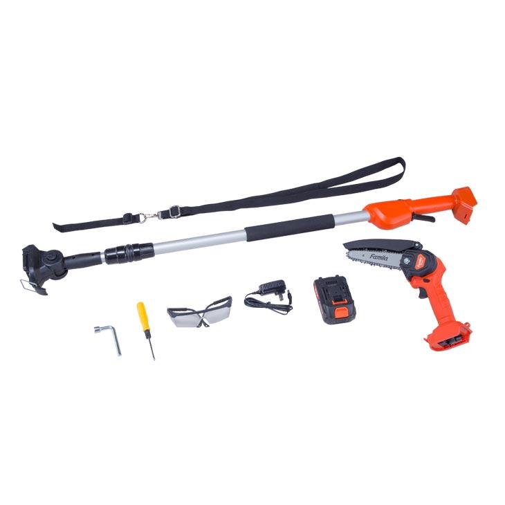 ファミラ NEW充電式コードレス2WAY高枝チェーンソー8点セット |  | 08
