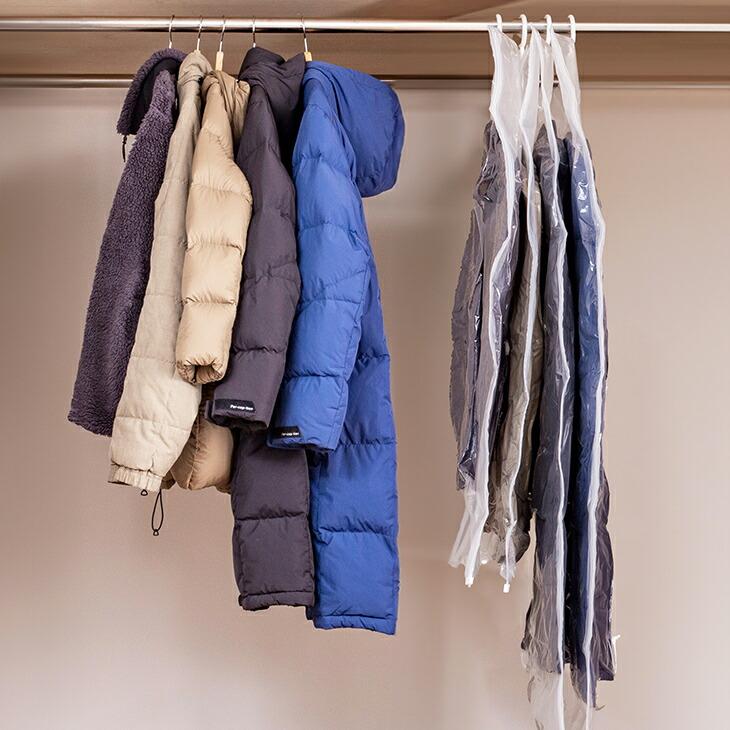 衣類圧縮ハンガー 掛けたまま 衣類圧縮袋 掃除機のいらない 吊るせる衣類圧縮袋 11点セット 吸引機 圧縮袋 ショート6枚 ロング4枚 |  | 01