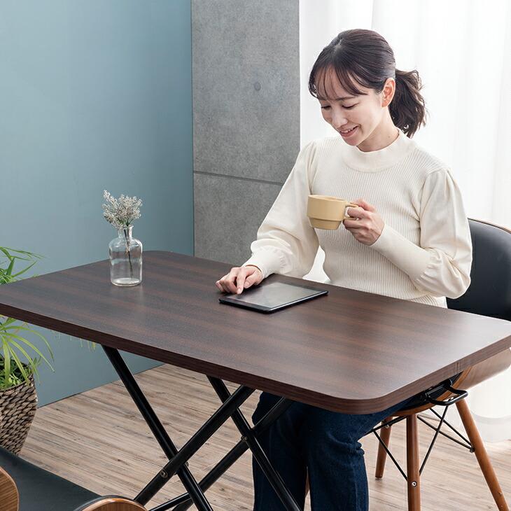 昇降テーブル おしゃれ  折りたたみ 小さめ 天板 55×100cm リフティングテーブル センターテーブル ローテーブル ハイテーブル 高さ調節 昇降式 キャスター付き |  | 12