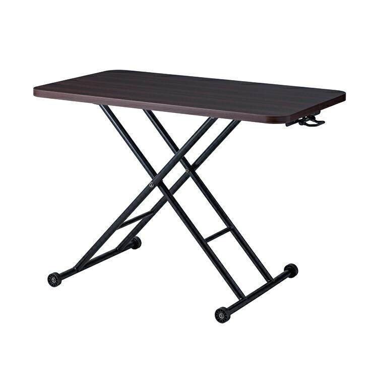 昇降テーブル おしゃれ  折りたたみ 小さめ 天板 55×100cm リフティングテーブル センターテーブル ローテーブル ハイテーブル 高さ調節 昇降式 キャスター付き |  | 03