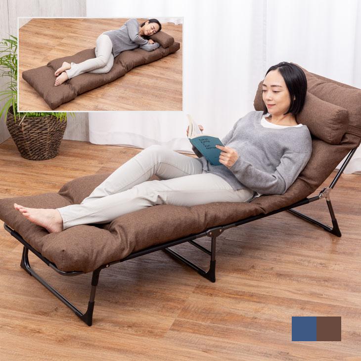 簡易ベッド　折りたたみ　クッション　枕　リクライニング　耐荷重200kg 簡易ベッド 折りたたみベッド シングル 軽量 コンパクト 極厚