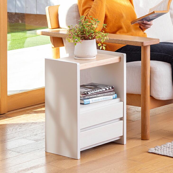 サカイデザイン 職人が作るラック付きチェスト キャスター付き 大川家具 日本製 完成品 サイドテーブル サイドワゴン ソファサイド デスクサイド |  | 06