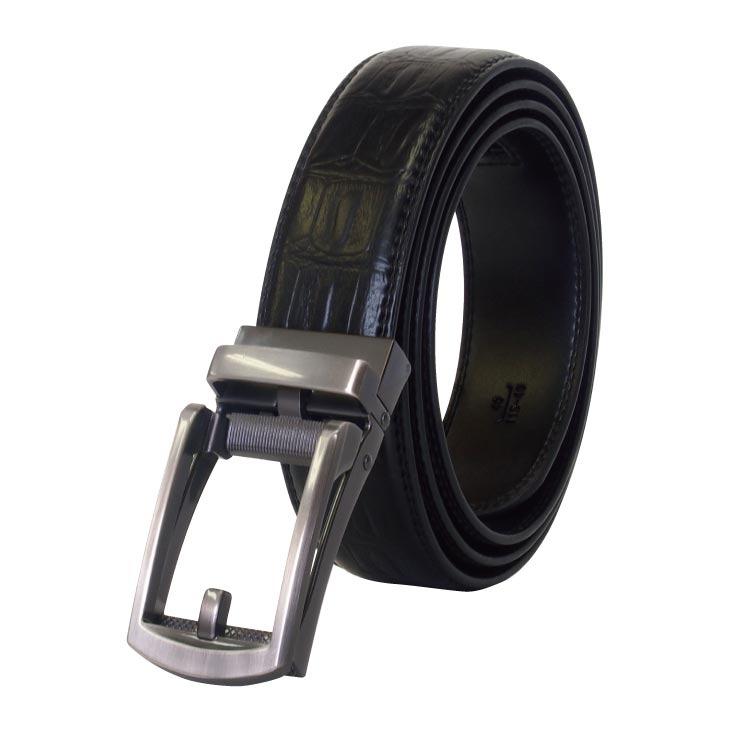 牛革 ラチェット式ベルト 3本組 黒＋茶＋クロコ型押し黒 ラチェット ベルト ブラック ブラウン 牛革 メンズ ワンタッチ スライド サイズ調整 ホールレスベルト |  | 03