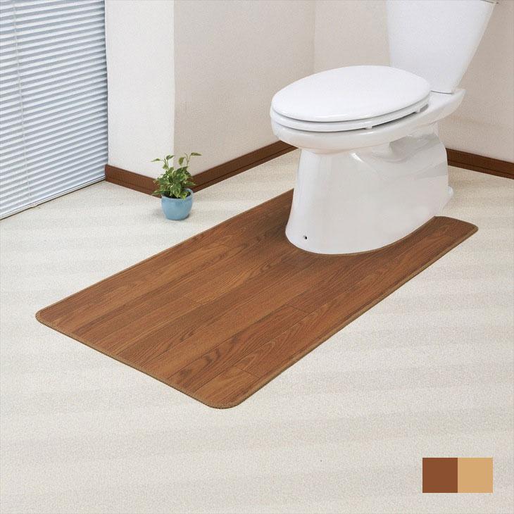 トイレマット 木目調 拭ける 撥水 80×115cm ロング 日本製 滑り止め 防水 汚れ防止 おしゃれ | 