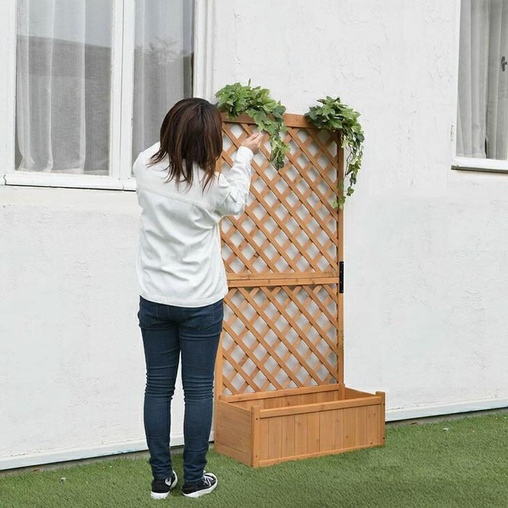 ラティス付き プランター ボックス ガーデン ガーデニング 仕切り 衝立 |  | 02