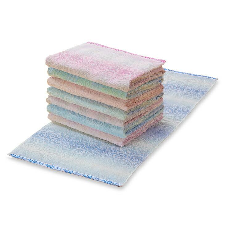 今治 フェイスタオル 2色8枚組 ピンク4枚 ブルー4枚 今治産 ジャカード織 今治 タオル フェイス 綿100％ 日本製 |  | 01