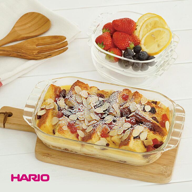 HARIO ハリオ 耐熱ガラス製トースター皿 3個セット 大×1 小×2 | 